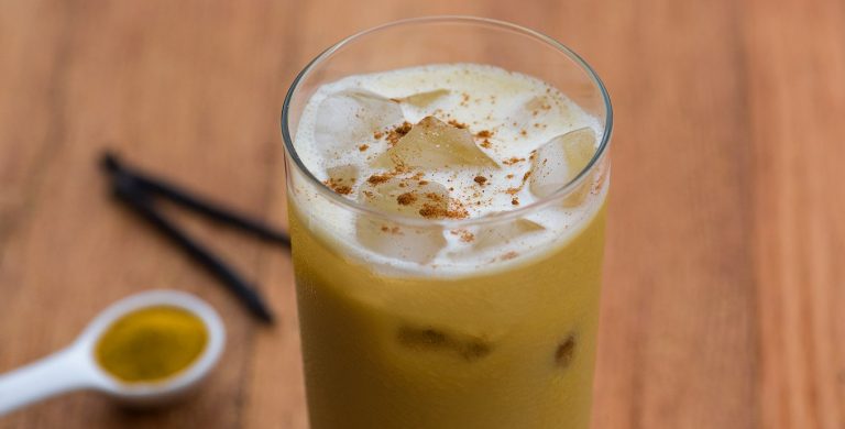 Iced Golden Milk Latte Recipe with Gaia Herbs Golden Milk