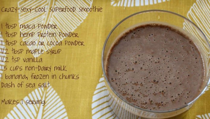 Salted Cacao Caramel Smoothie Recipe With Maca Boost Cacao-Ginger